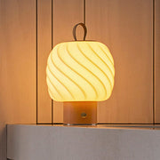 Ice Cream Portable Lamp. Medium. Leather