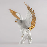 Freedom Eagle Sculpture. White and Copper