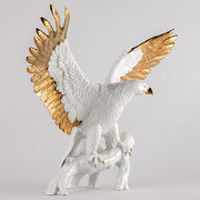 Freedom Eagle Sculpture. White and Copper