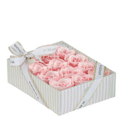 Box of 12 Leaf Soap Roses Pink and White - Rose Scent