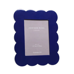 Addison Ross - Navy Small Lacquered Scalloped Tray