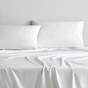 1000 TC Cotton Sateen Plain Dyed King Flat Sheet Snow