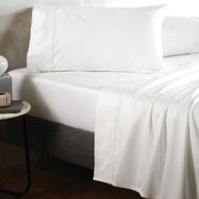 500 TC Cotton Sateen Plain Dyed King Flat Sheet Snow