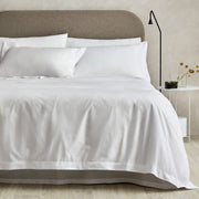 500 TC Cotton Sateen Plain Dyed King Flat Sheet Snow