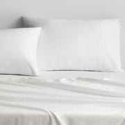 500 TC Cotton Sateen Plain Dyed King Flat Sheet Snow