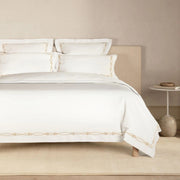 Palais Trellis Gulf Super King Duvet Cover Snow/Almond