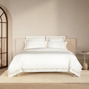 Palais Trellis Gulf Super King Duvet Cover Snow/Almond
