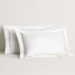 Palais Trellis Oxford Standard Pillowcase Each Snow/Almond